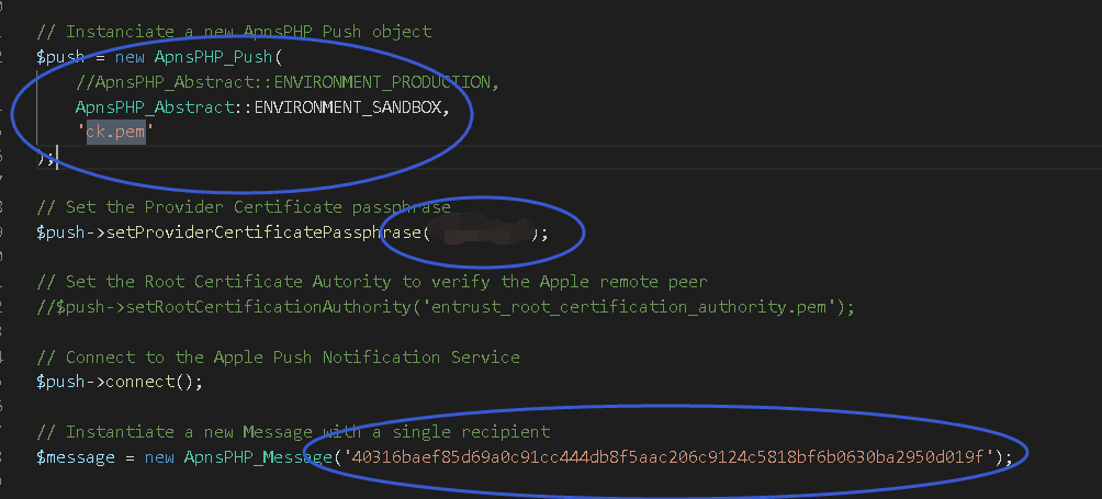 sample push demo code